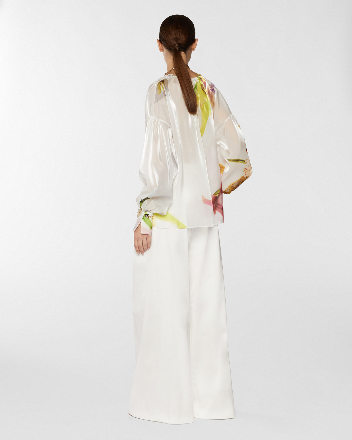 Wide satin pants with X | Resort 2025 Collection, Skirts & Trousers, Trousers, Spring Summer 2025, Ceremony Outfit, Formal Suit, Mother’s Day Gifts, Ready to Wear, New Arrivals, Private sale, Private sale, Sale- mid season | Genny