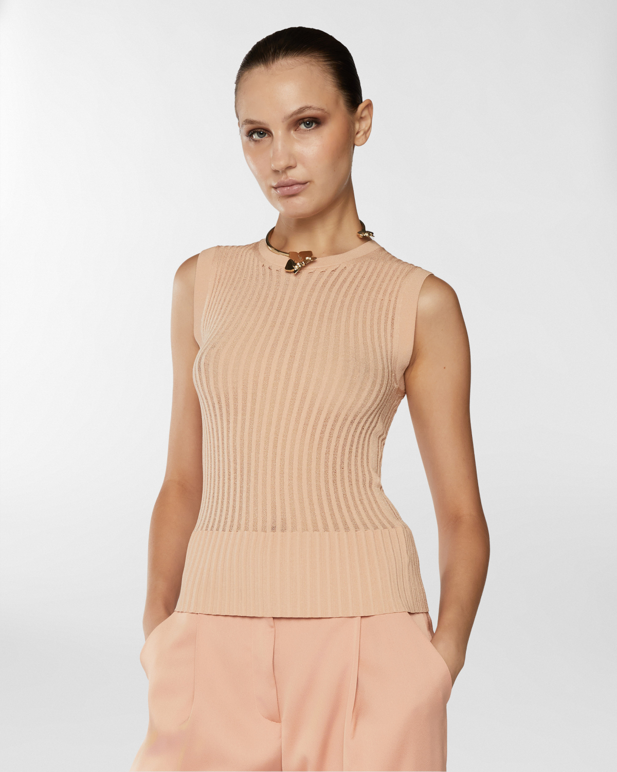 Pleated top | Resort 2025 Collection, Mother’s Day Gifts, Knitted tops, Tops & Blouses, Knitwear, Spring Summer 2025, Ready to Wear, New Arrivals, Private sale, Private sale, Sale- mid season | Genny