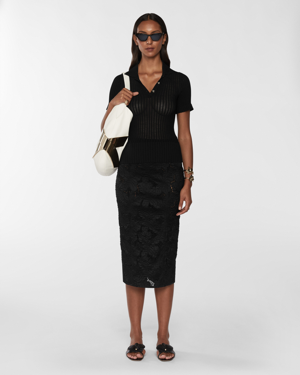 Viscose polo shirt with pleated details | Resort 2025 Collection, Knitted tops, Tops & Blouses, Knitwear, Spring Summer 2025, Mother’s Day Gifts, Ready to Wear, New Arrivals, Private sale, Private sale, Sale- mid season | Genny