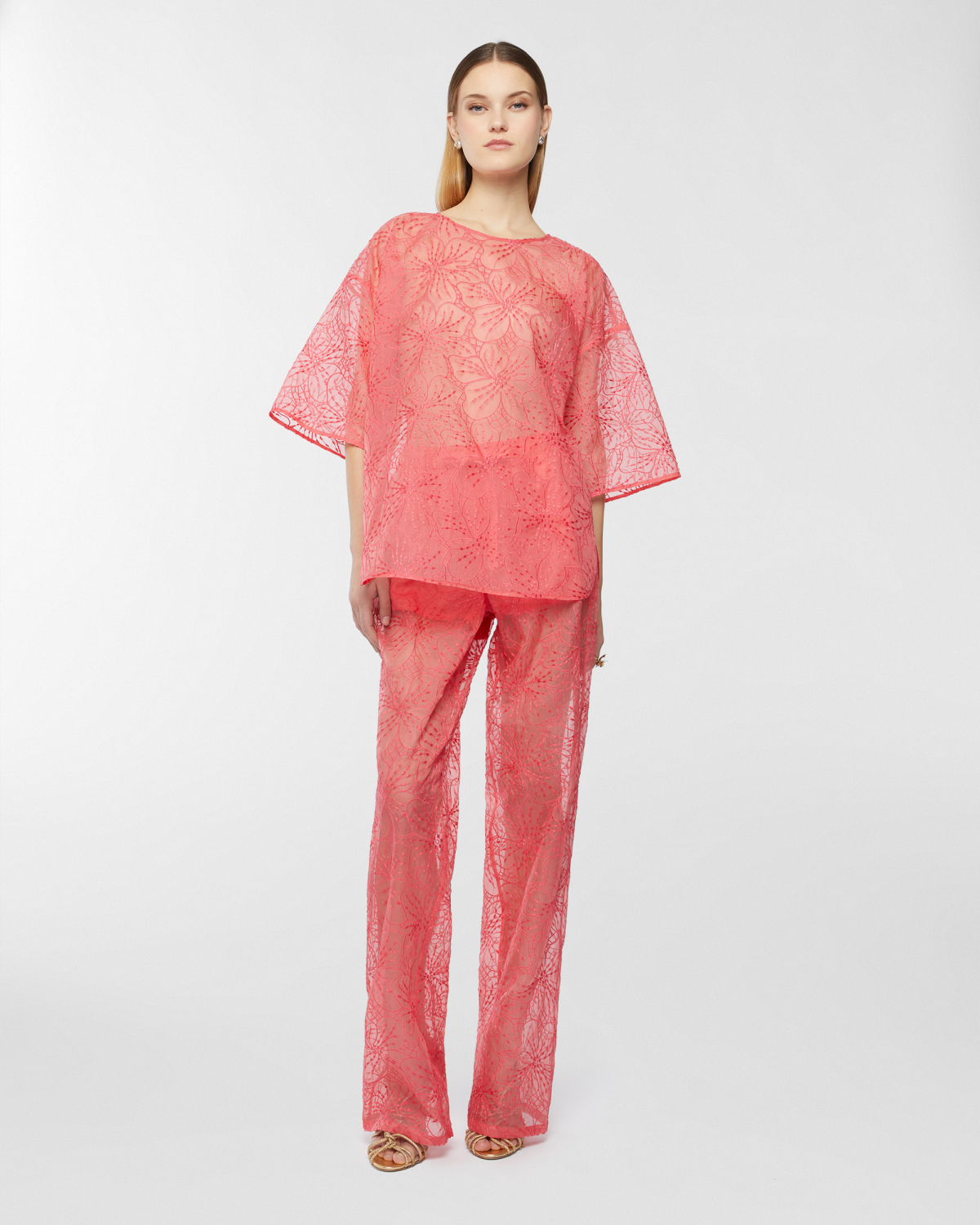 Silk top with Orchids embroidery | Tops & Blouses, Resort 2025 Collection, Blouses, Spring Summer 2025, Beachwear, Embroideries and sequins, Mother’s Day Gifts, Ready to Wear, New Arrivals, Private sale, Mid season sale -30%, Sale- mid season | Genny