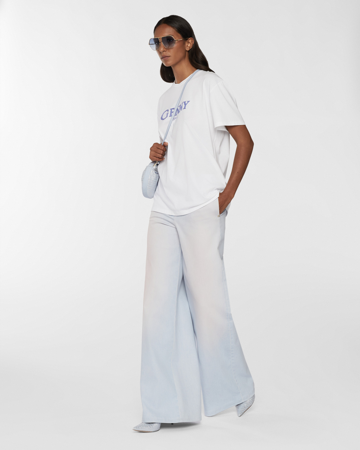 T-shirt with embroidered logo | Resort 2025 Collection, Tops & Blouses, Spring Summer 2025, Ready to Wear, New Arrivals, Private sale, Private sale, Sale- mid season | Genny