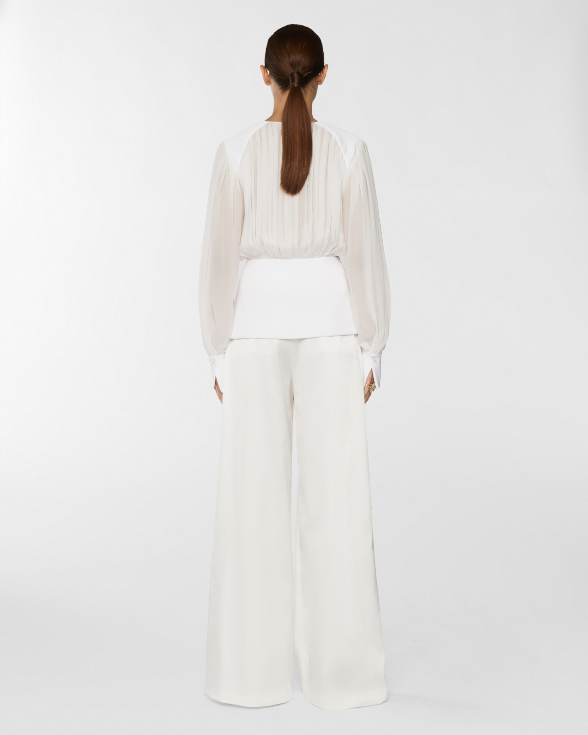 Draped silk georgette blouse | Resort 2025 Collection, Blouses, Tops & Blouses, Spring Summer 2025, Ceremony Outfit, Formal Suit, Mother’s Day Gifts, Ready to Wear, New Arrivals, Private sale, Private sale, Sale- mid season | Genny