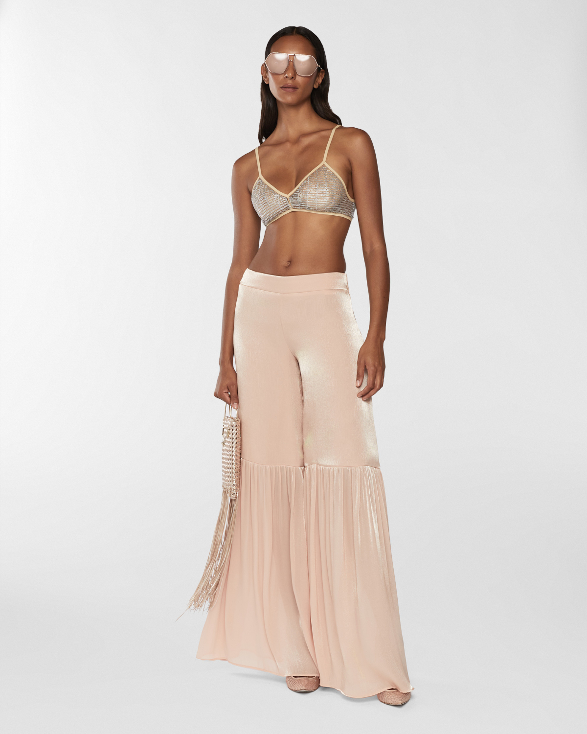 Top with gradient Blockchain rhinestones | Resort 2025 Collection, Mother’s Day Gifts, Tops & Blouses, Spring Summer 2025, Ready to Wear, New Arrivals | Genny