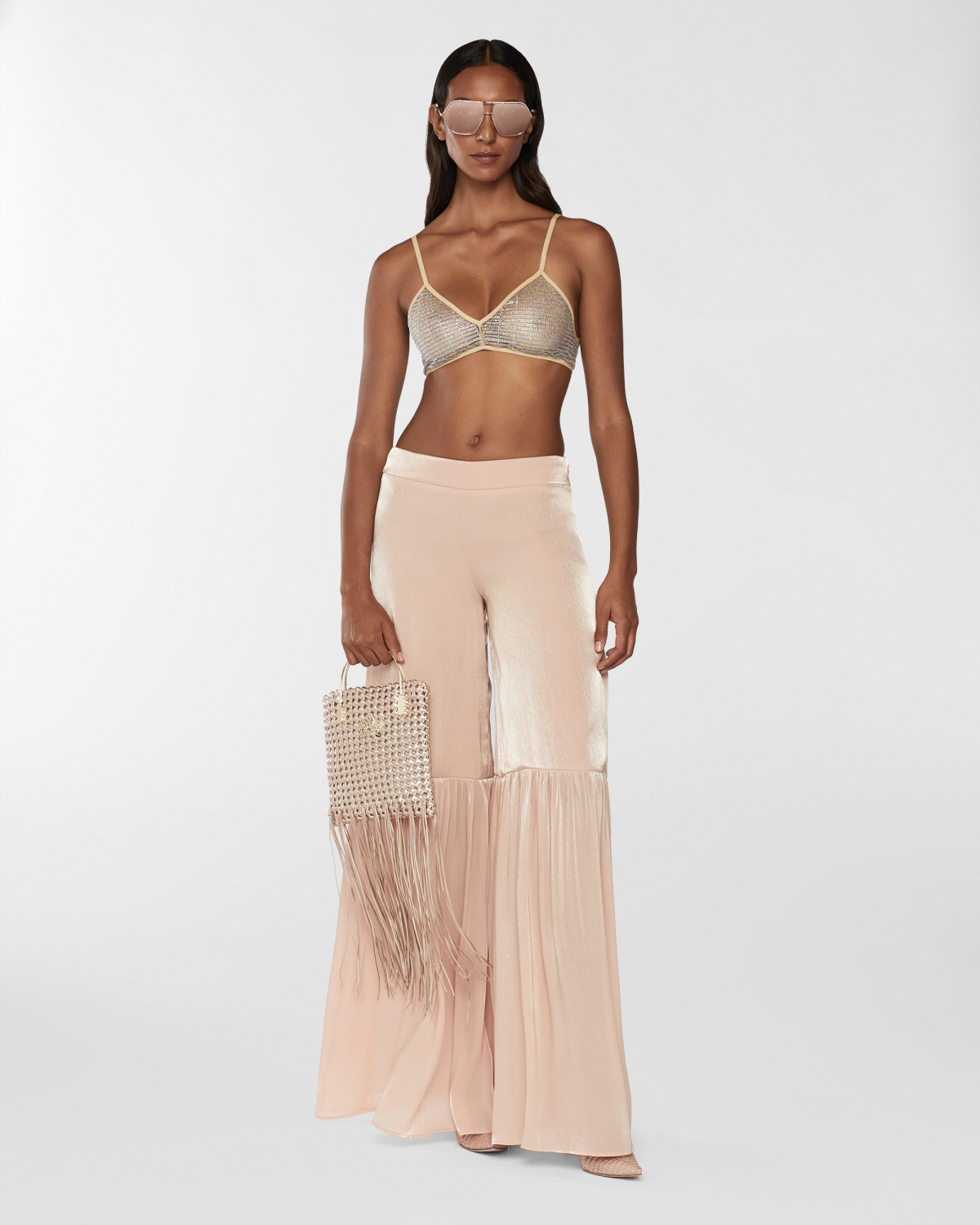 Top with gradient Blockchain rhinestones | Resort 2025 Collection, Mother’s Day Gifts, Tops & Blouses, Spring Summer 2025, Ready to Wear, New Arrivals | Genny