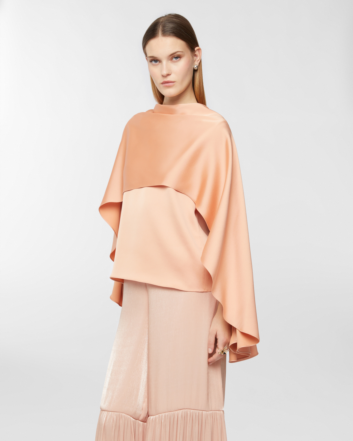 Draped cape top | Tops & Blouses, Resort 2025 Collection, Blouses, Spring Summer 2025, Ceremony Outfit, Formal Suit, Mother’s Day Gifts, Ready to Wear, New Arrivals, Private sale | Genny