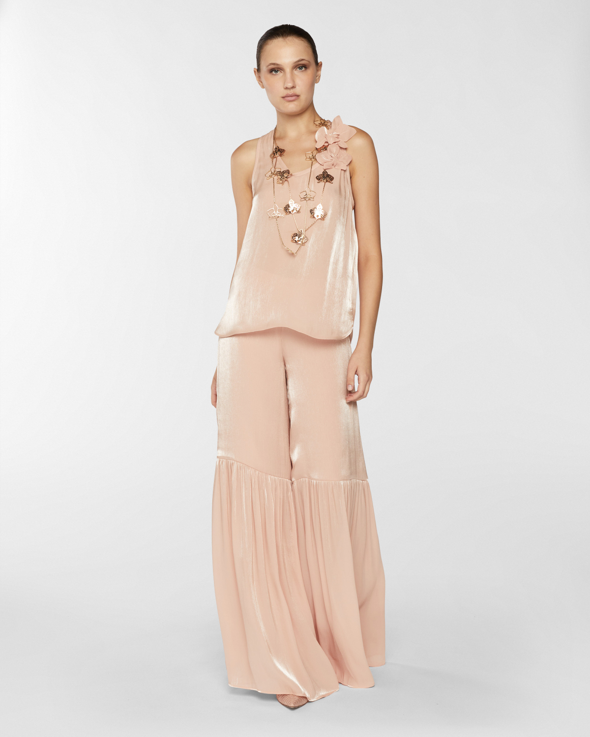 Top with three-dimensional Orchids | Resort 2025 Collection, Tops & Blouses, Spring Summer 2025, Ceremony Outfit, Ready to Wear, New Arrivals, Private sale, Private sale, Sale- mid season | Genny