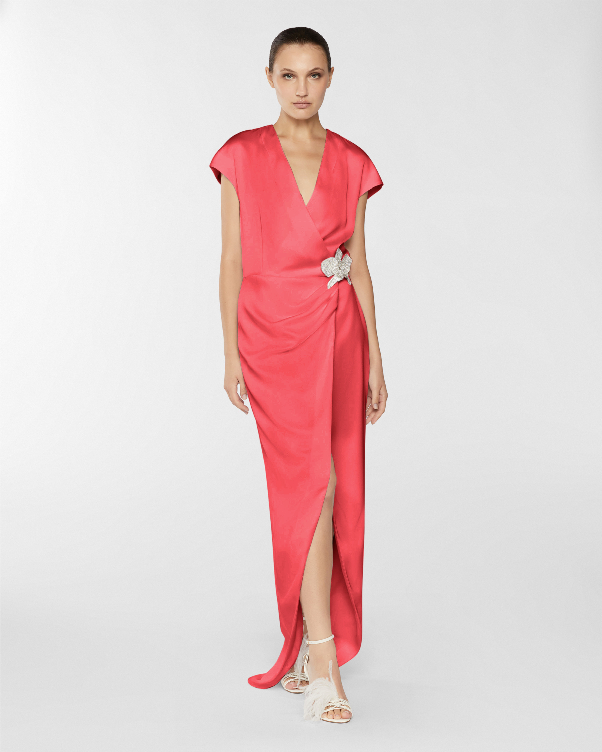 Long wrap dress | Resort 2025 Collection, Dresses & Jumpsuits, Evening and Cocktail dresses, Spring Summer 2025, Ceremony dresses, Ceremony Outfit, Long Dresses, Ready to Wear, New Arrivals, Private sale, Mid season sale -30%, Sale- mid season | Genny