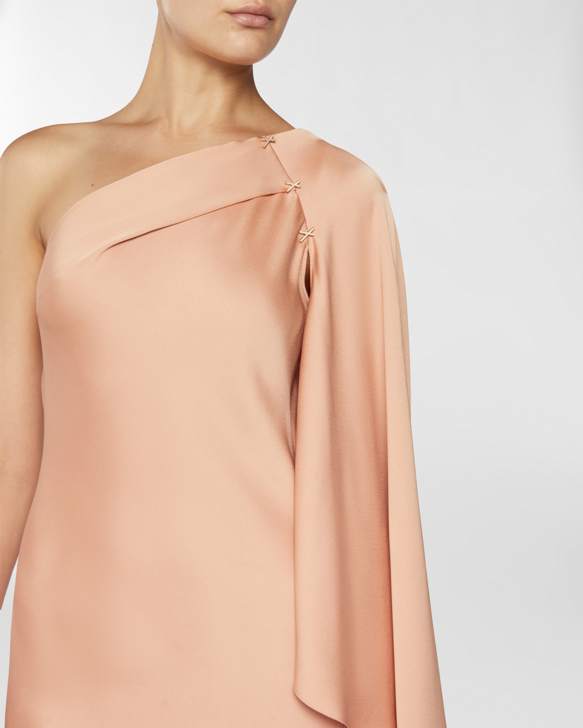 One-shoulder long satin dress | Resort 2025 Collection, Dresses & Jumpsuits, Evening and Cocktail dresses, Spring Summer 2025, Ceremony dresses, Ceremony Outfit, Long Dresses, Mother’s Day Gifts, Ready to Wear, New Arrivals, Private sale, Private sale | Genny