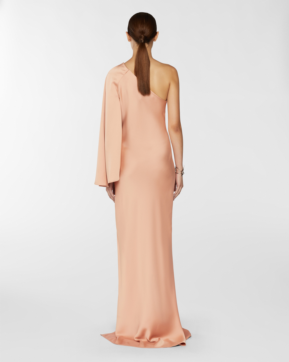 One-shoulder long satin dress | Resort 2025 Collection, Dresses & Jumpsuits, Evening and Cocktail dresses, Spring Summer 2025, Ceremony dresses, Ceremony Outfit, Long Dresses, Mother’s Day Gifts, Ready to Wear, New Arrivals, Private sale, Private sale | Genny