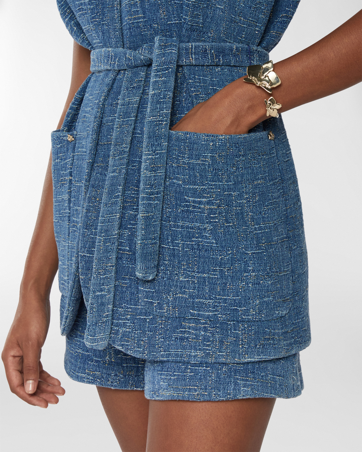 Denim jacquard vest | Resort 2025 Collection, Coats & Jackets, Vest, Spring Summer 2025, Ready to Wear, New Arrivals, Private sale, Private sale, Sale- mid season | Genny