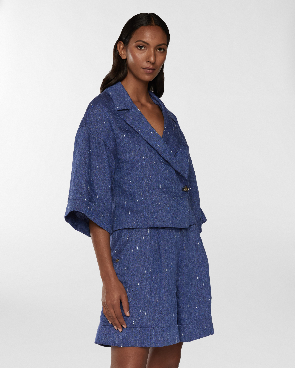 Pinstriped linen-blend blazer | Resort 2025 Collection, Coats & Jackets, Blazer, Spring Summer 2025, Formal Suit, Ready to Wear, New Arrivals, Private sale, Private sale, Sale- mid season | Genny