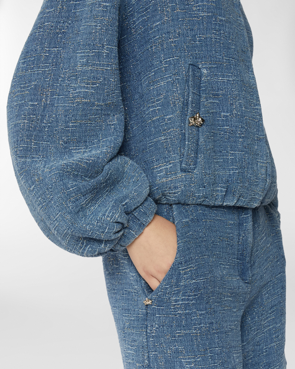 Denim jacquard bomber | Resort 2025 Collection, Coats & Jackets, Jackets, Spring Summer 2025, Ready to Wear, New Arrivals, Private sale, Mid season sale -30%, Sale- mid season | Genny