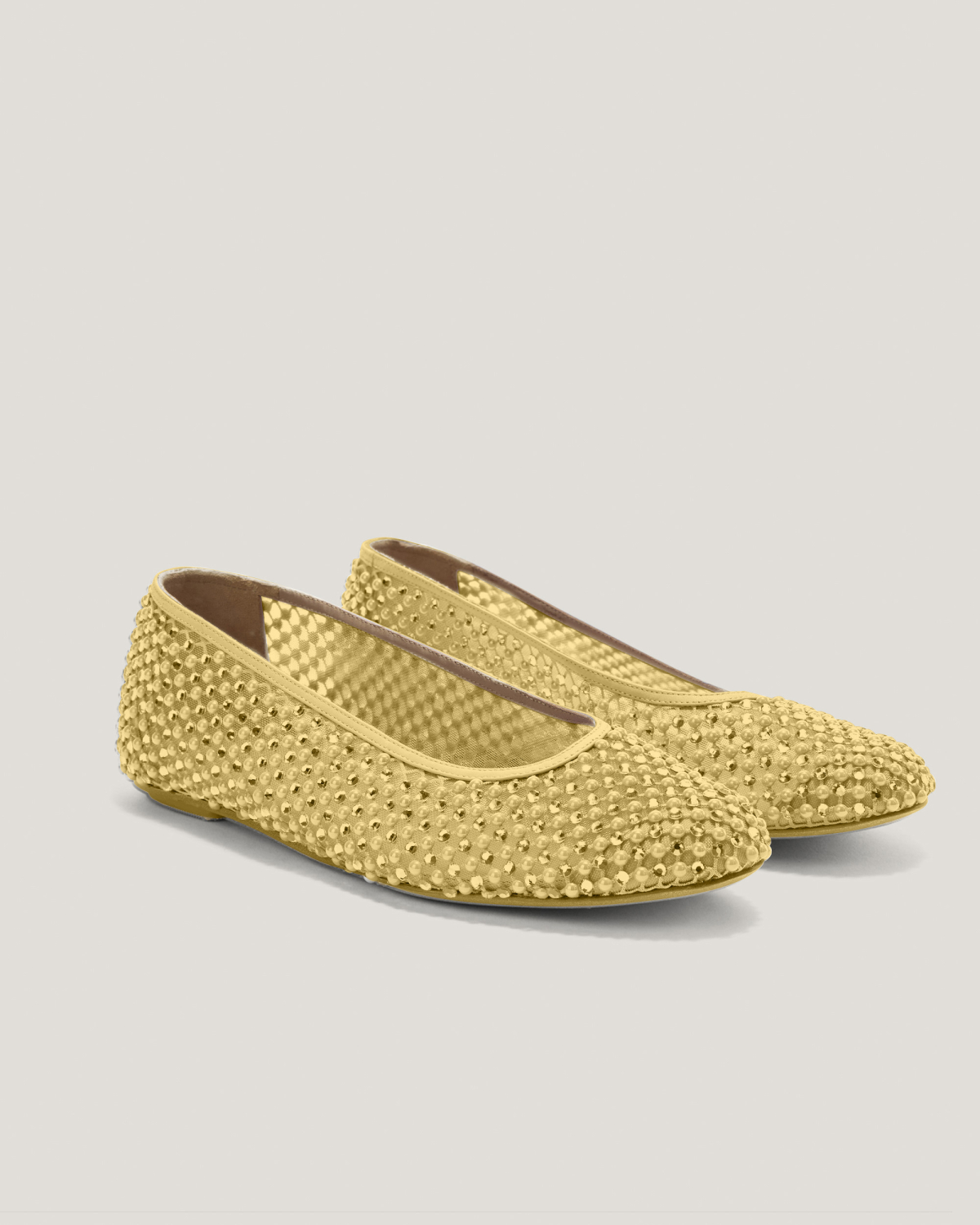 Ballet flats in mesh with pearls rhinestones | New Arrivals, Shoes , Slides, Spring Summer 2025 Collection, Private sale | Genny