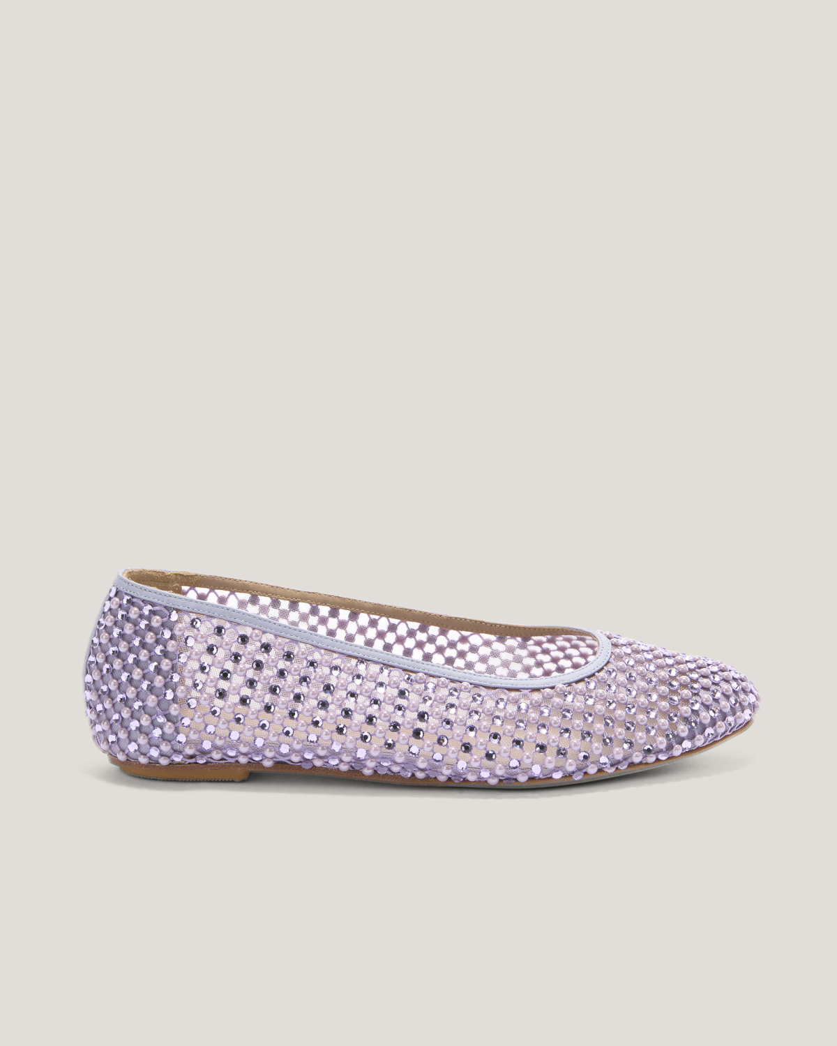Ballet flats in mesh with pearls rhinestones | Spring Summer 2025 Collection, Spring Summer 2025, Ceremony Outfit, Ceremony Shoes, Mother’s Day Gifts, New Arrivals, Private sale, Sale- mid season | Genny