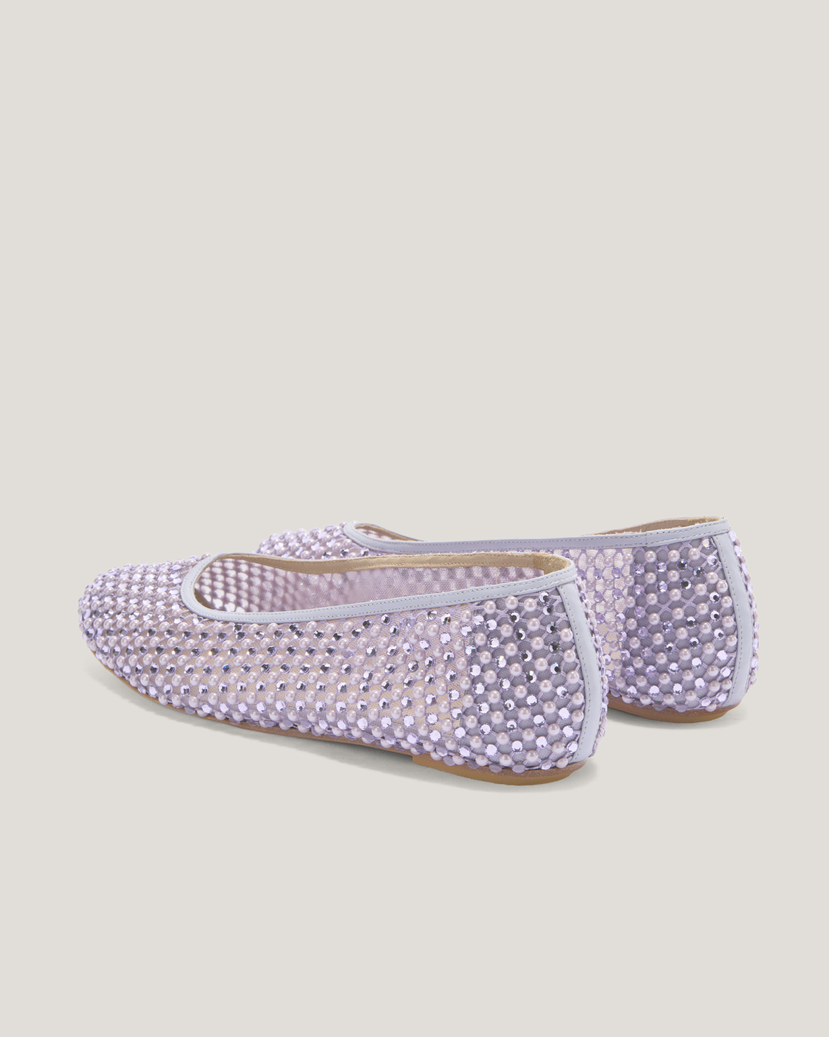Ballet flats in mesh with pearls rhinestones | Spring Summer 2025 Collection, Spring Summer 2025, Ceremony Outfit, Ceremony Shoes, Mother’s Day Gifts, New Arrivals, Private sale, Sale- mid season | Genny