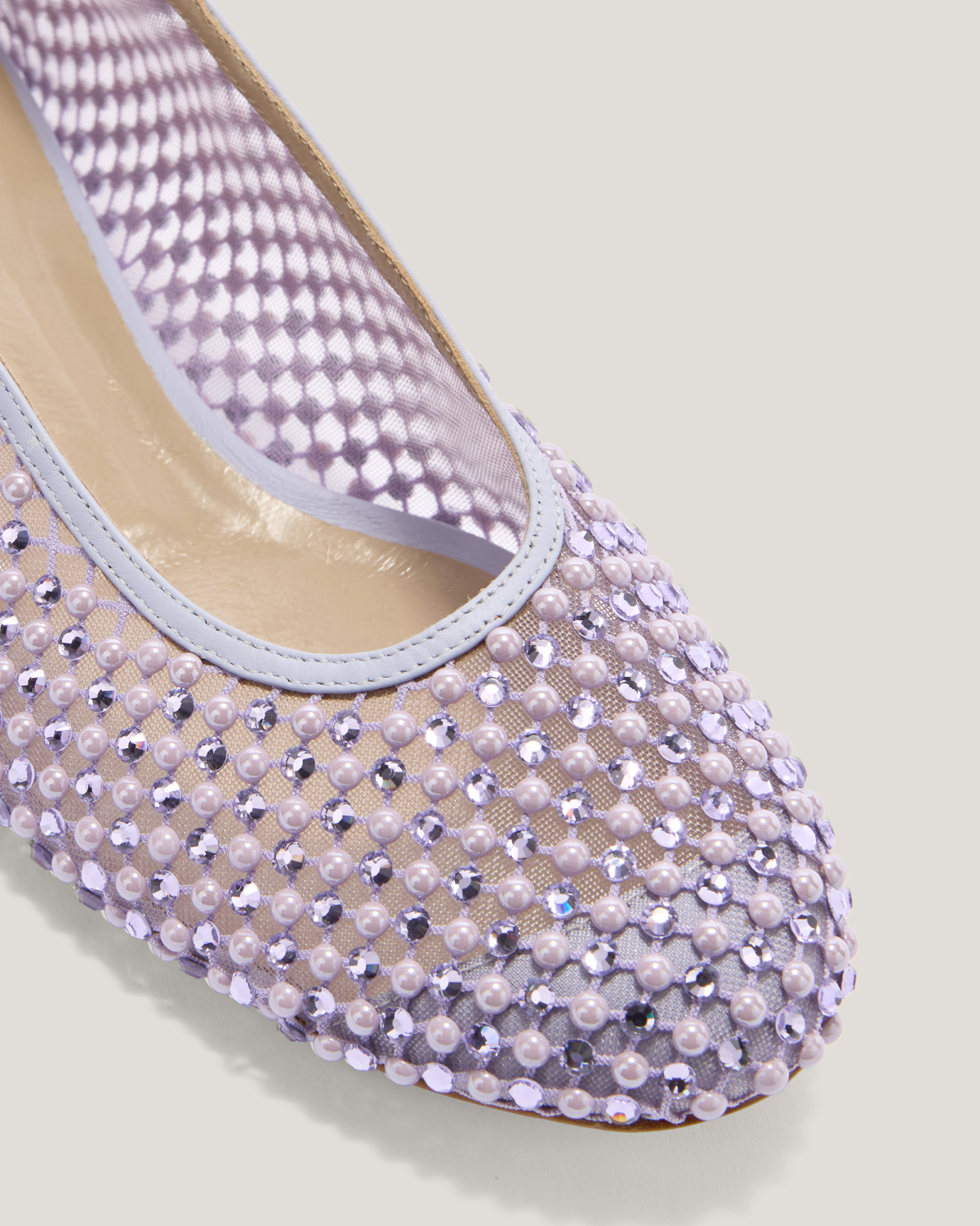 Ballet flats in mesh with pearls rhinestones | Spring Summer 2025 Collection, Spring Summer 2025, Ceremony Outfit, Ceremony Shoes, Mother’s Day Gifts, New Arrivals, Private sale, Sale- mid season | Genny
