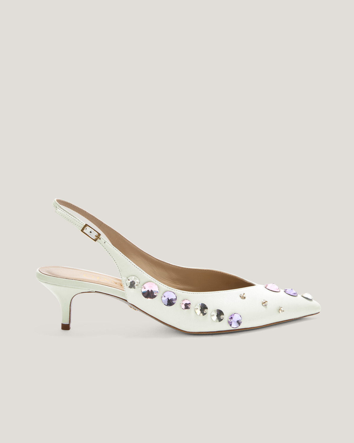 Slingback heels with crystals | Spring Summer 2025 Collection, Spring Summer 2025, Ceremony Outfit, Ceremony Shoes, Mother’s Day Gifts, New Arrivals, Mid season sale -30%, Sale- mid season | Genny