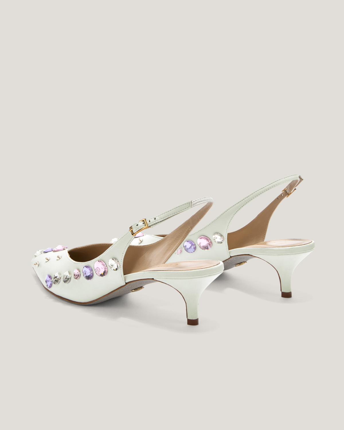 Slingback heels with crystals | Spring Summer 2025 Collection, Spring Summer 2025, Ceremony Outfit, Ceremony Shoes, Mother’s Day Gifts, New Arrivals, Mid season sale -30%, Sale- mid season | Genny