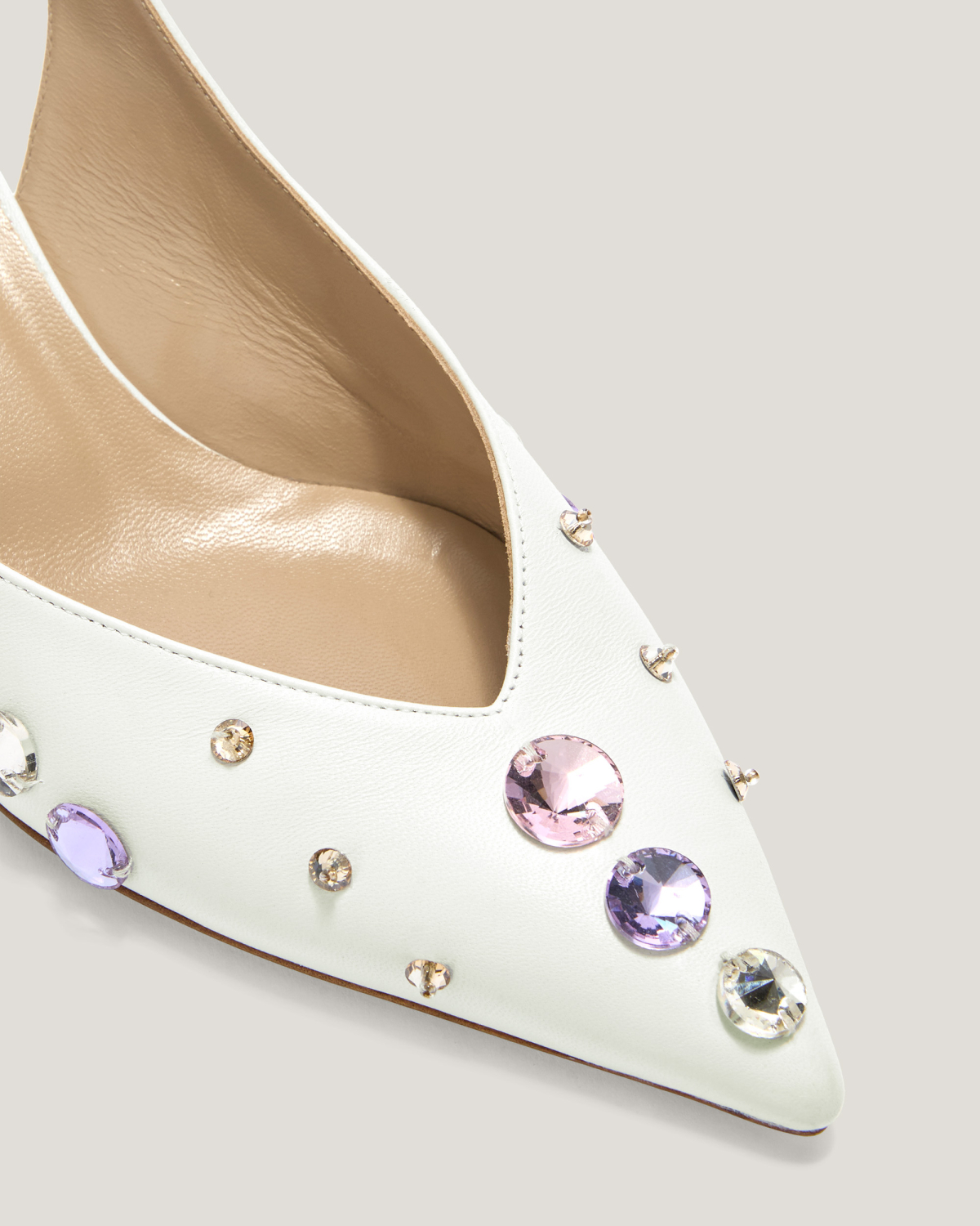 Slingback heels with crystals | Spring Summer 2025 Collection, Spring Summer 2025, Ceremony Outfit, Ceremony Shoes, Mother’s Day Gifts, New Arrivals, Mid season sale -30%, Sale- mid season | Genny