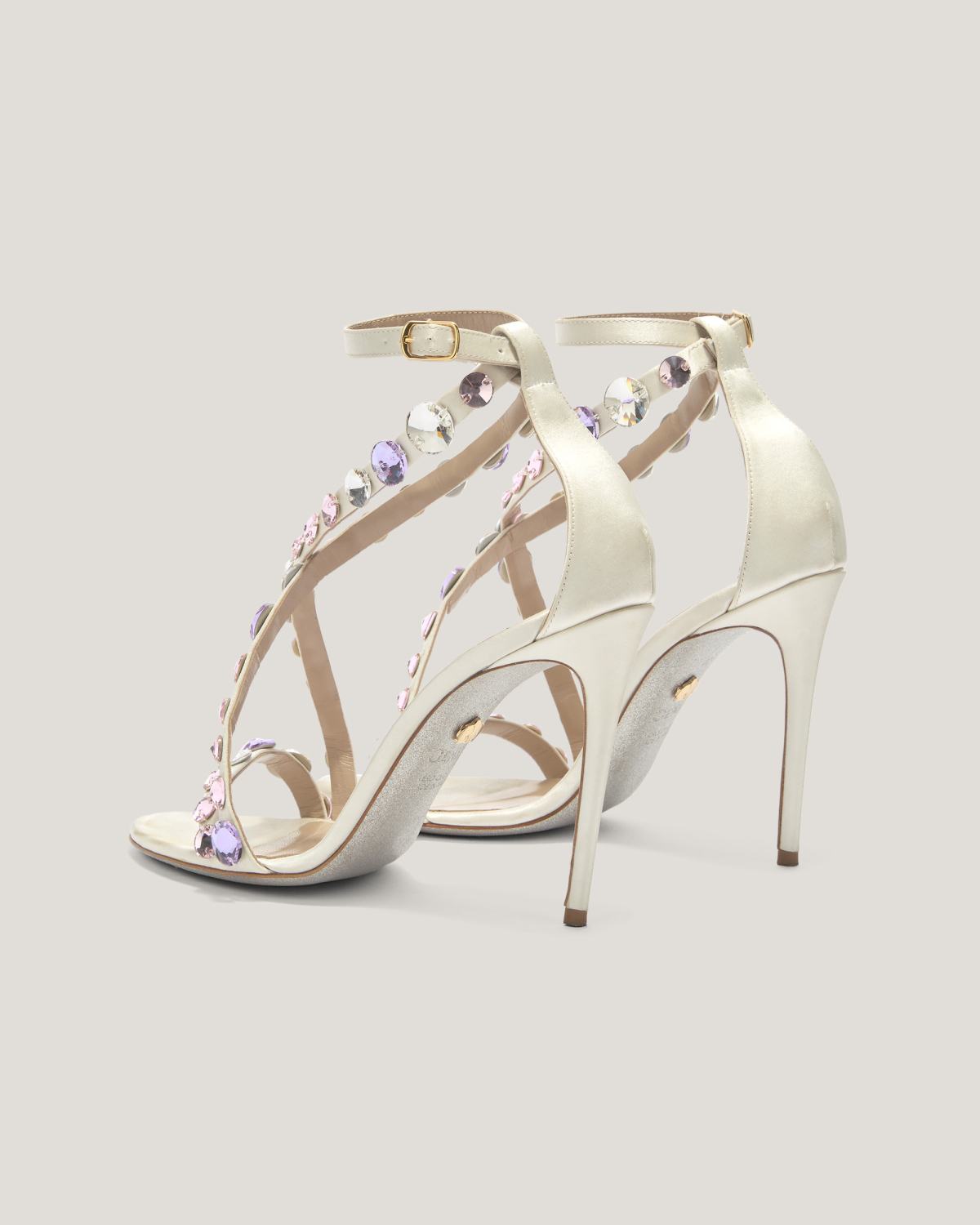 Leather sandals with crystals | Spring Summer 2025 Collection, Sandals, Spring Summer 2025, Ceremony Outfit, Ceremony Shoes, Mother’s Day Gifts, New Arrivals, Mid season sale -30%, Sale- mid season | Genny