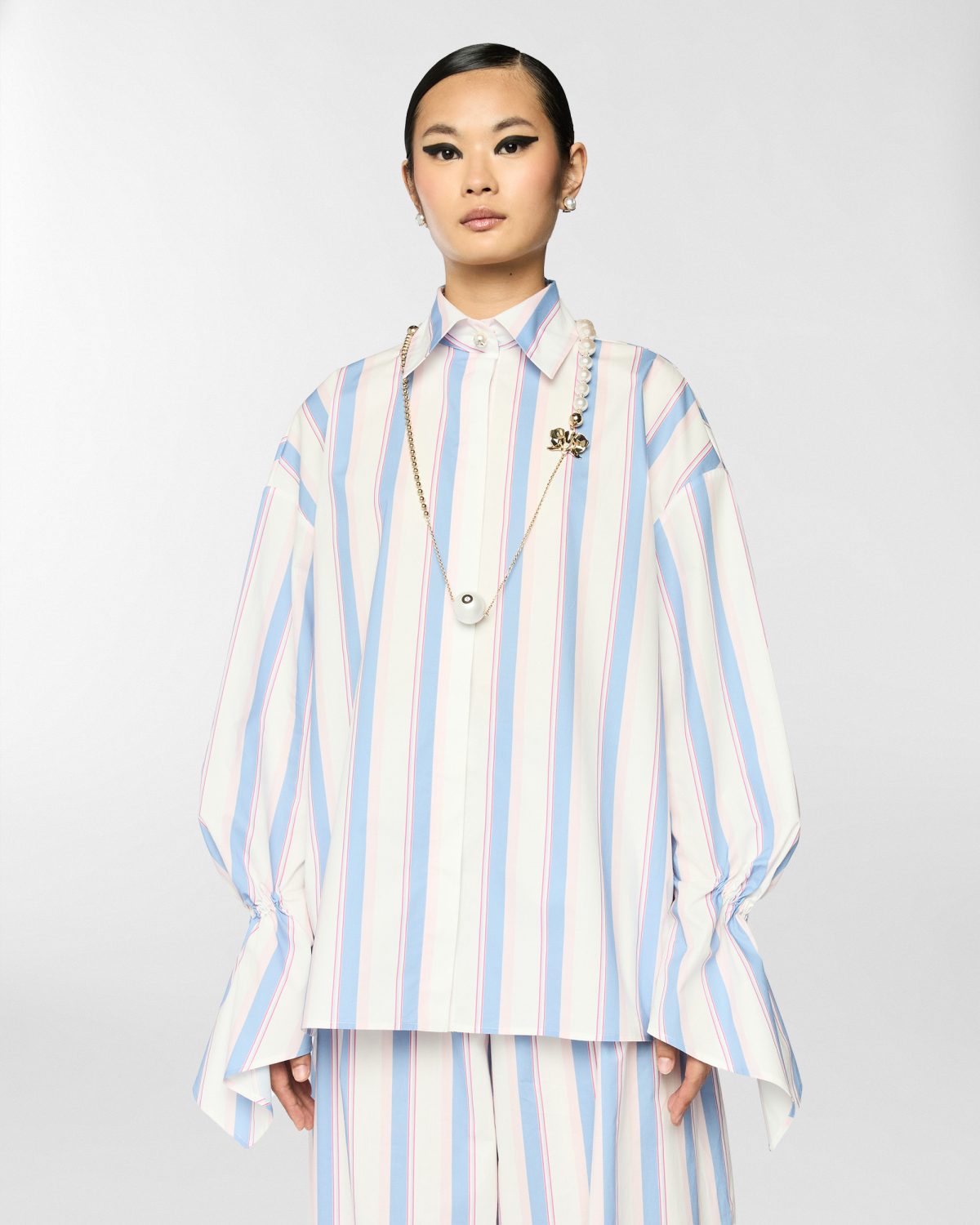 Long-sleeve shirt with gathered cuffs | Spring Summer 2025, Tops & Blouses, Shirts, Spring Summer 2025 Collection, Mother’s Day Gifts, Ready to Wear, New Arrivals, Private sale, Private sale, Sale- mid season | Genny