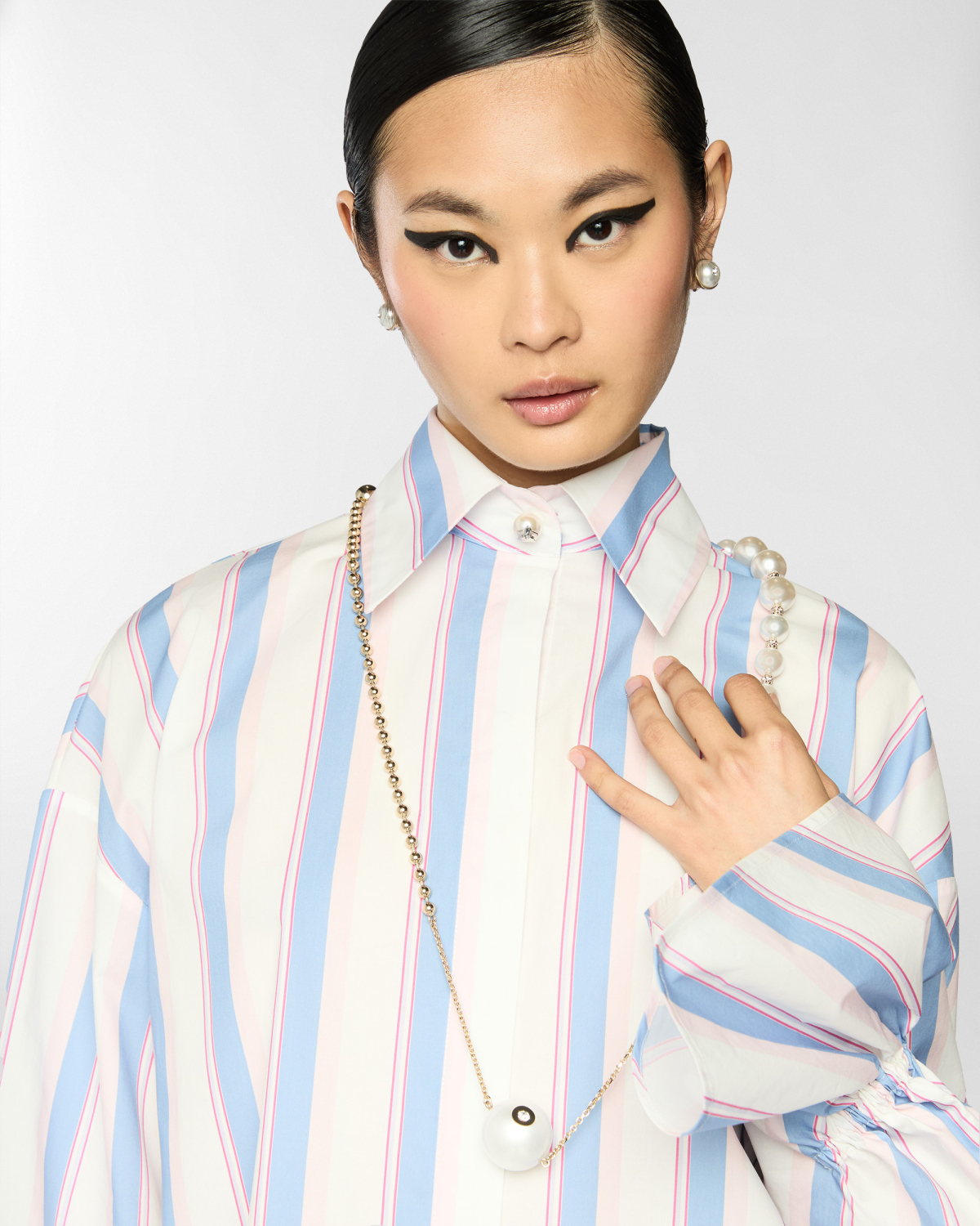 Long-sleeve shirt with gathered cuffs | Spring Summer 2025, Tops & Blouses, Shirts, Spring Summer 2025 Collection, Mother’s Day Gifts, Ready to Wear, New Arrivals, Private sale, Private sale, Sale- mid season | Genny