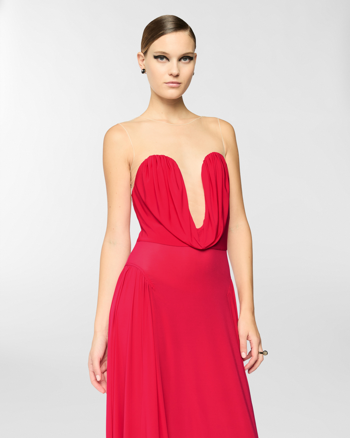 Draped long dress with sweetheart neckline | Valentine's Gifts, Spring Summer 2025 Collection, Dresses & Jumpsuits, Evening and Cocktail dresses, Spring Summer 2025, Ceremony dresses, Ceremony Outfit, Long Dresses, Ready to Wear, New Arrivals, Private sale, Mid season sale -30%, Private sale, Sale- mid season | Genny