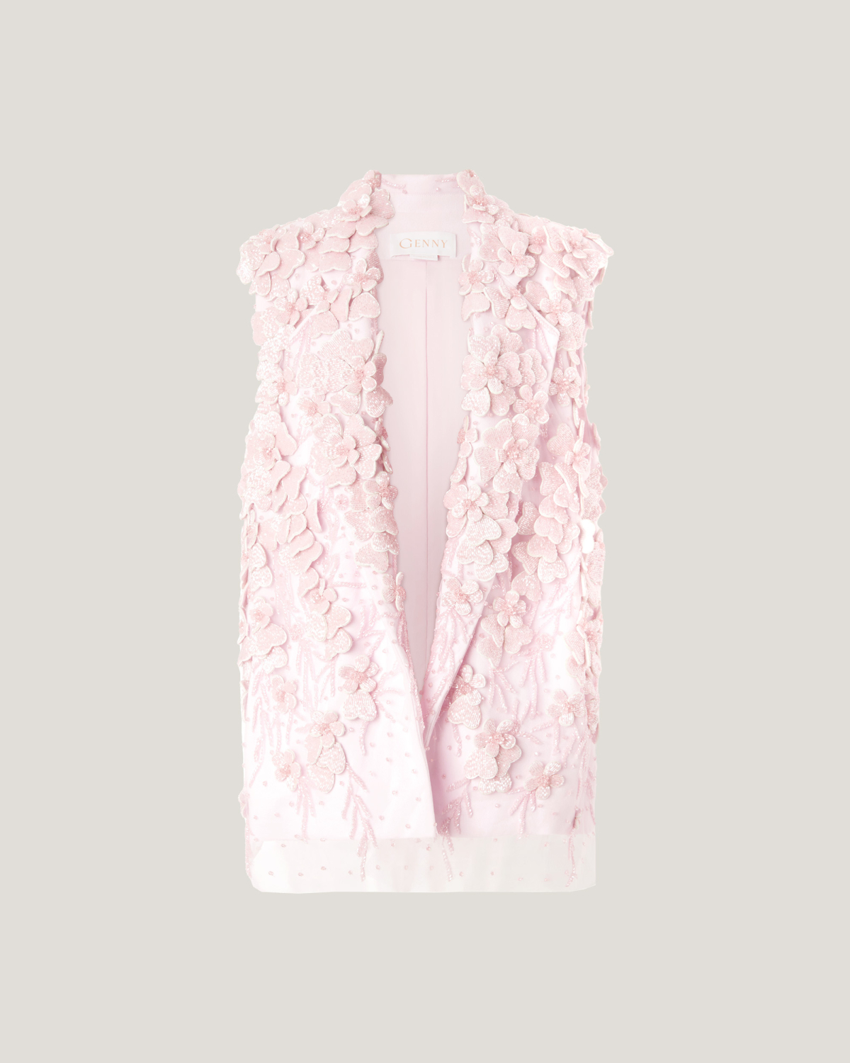 Tailored vest with floral embroidery | Spring Summer 2025 Collection, Coats & Jackets, Vest, Spring Summer 2025, Ceremony Outfit, Ready to Wear, New Arrivals, Private sale, Mid season sale -30%, Sale- mid season | Genny
