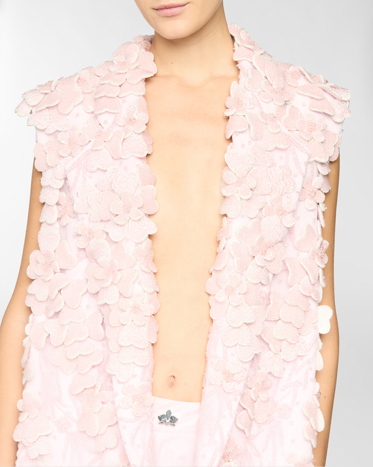 Tailored vest with floral embroidery | Spring Summer 2025 Collection, Coats & Jackets, Vest, Spring Summer 2025, Ceremony Outfit, Ready to Wear, New Arrivals, Private sale, Mid season sale -30%, Sale- mid season | Genny