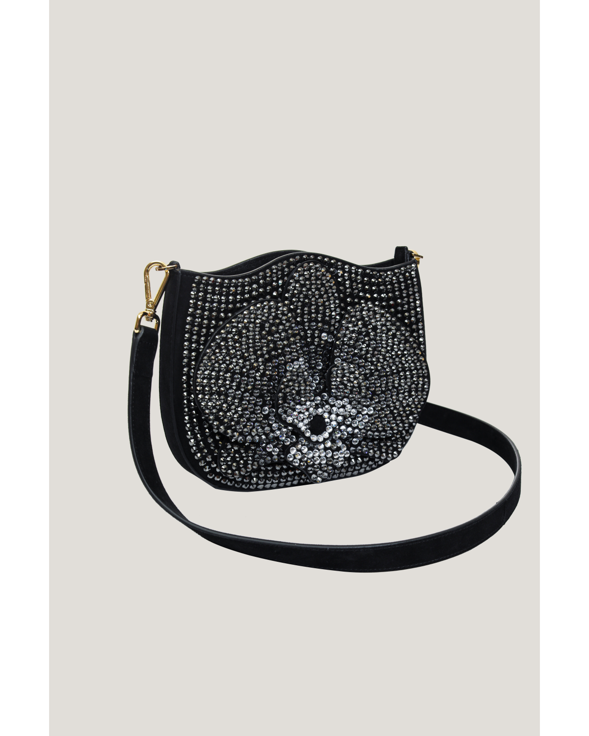 Leather Orchid Bag with rhinestones | hide_category, Ceremony Bags | Genny