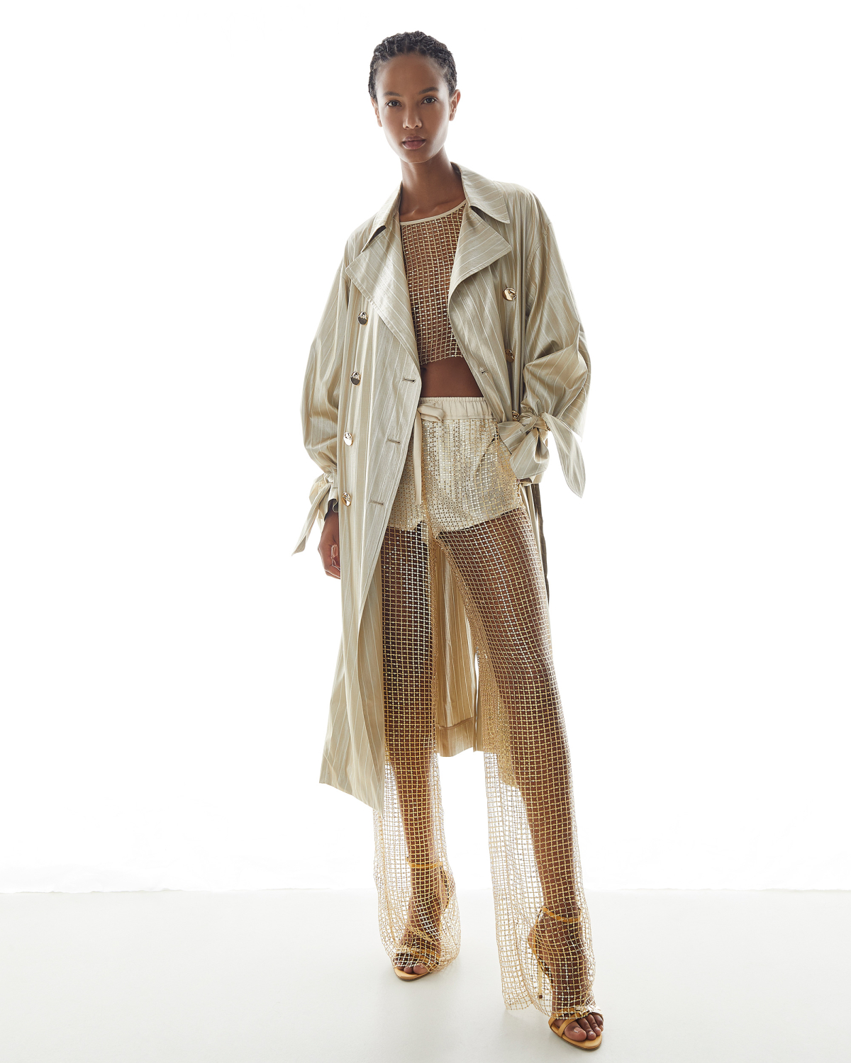 Mesh pants with drawstring | | Genny