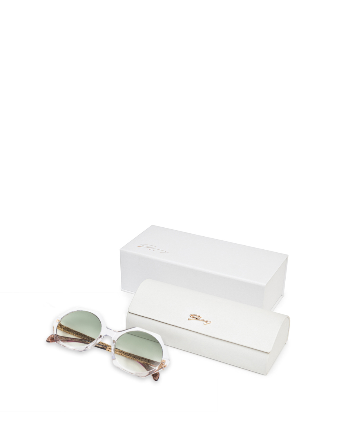 Hexagon-frame transparent sunglasses | Sunglasses, Ricercabili | Genny