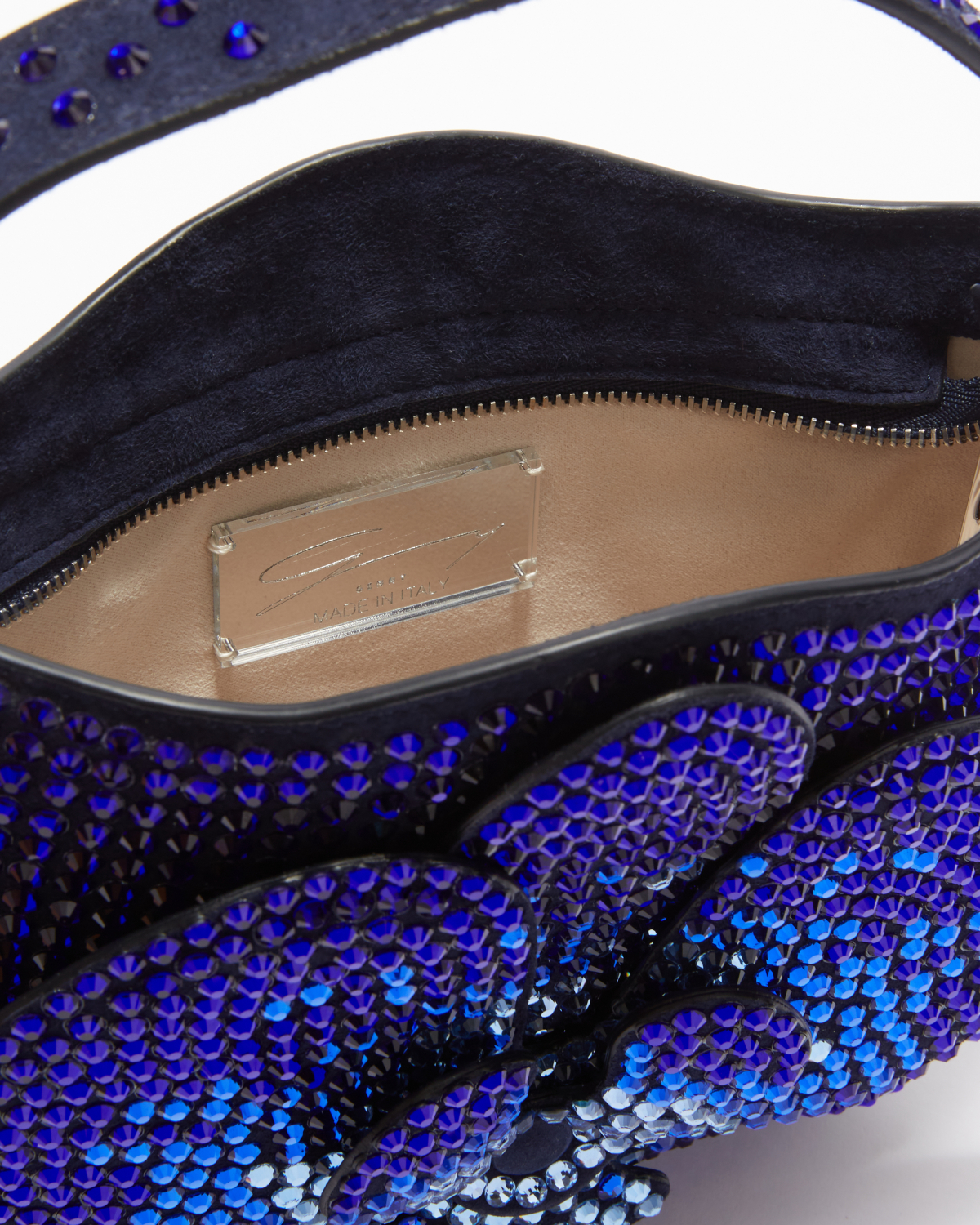 Leather Orchid Bag with rhinestones | Bags, Ceremony Bags | Genny