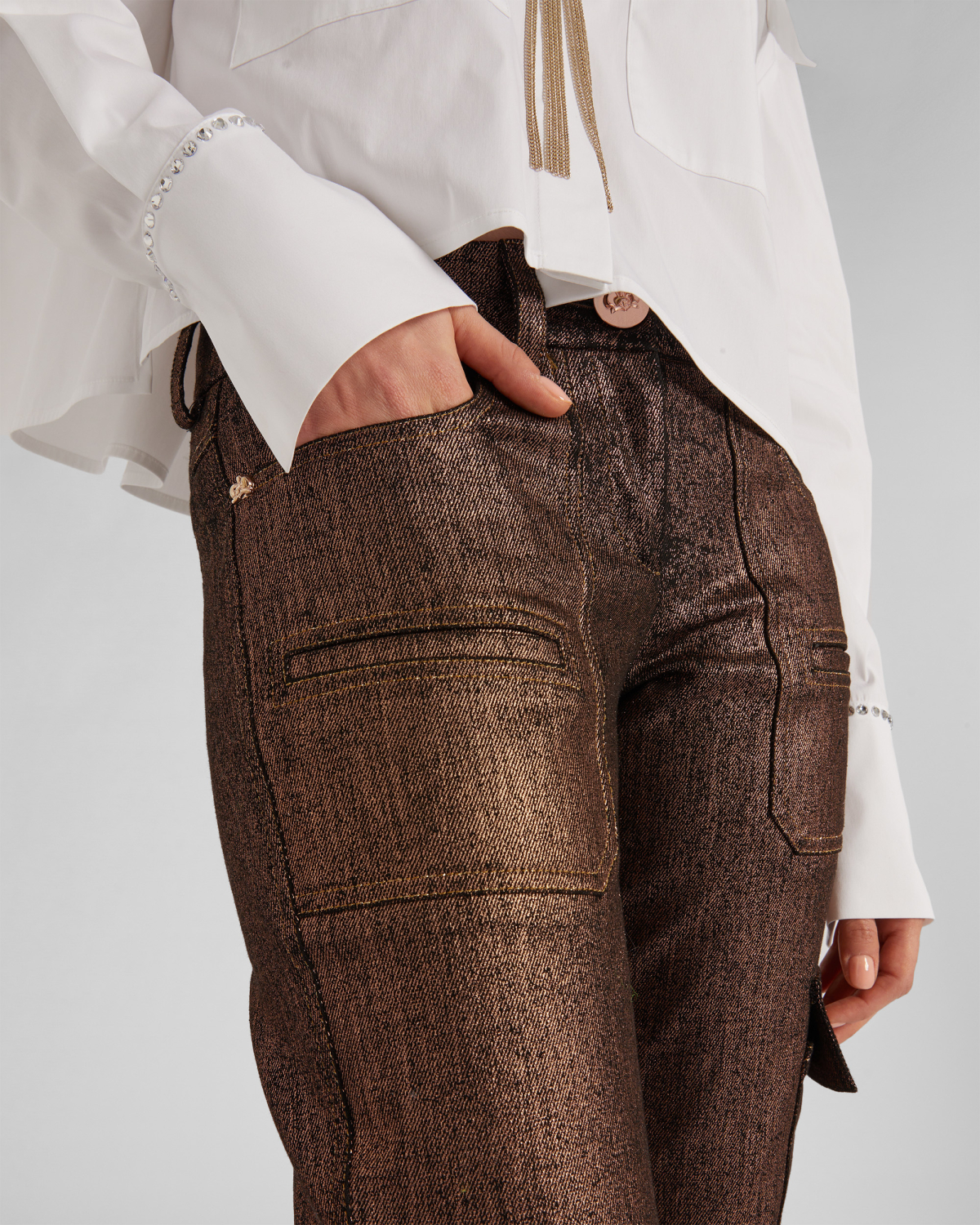 Laminated cargo pants | hide_category, -40%, OUTLET | Genny