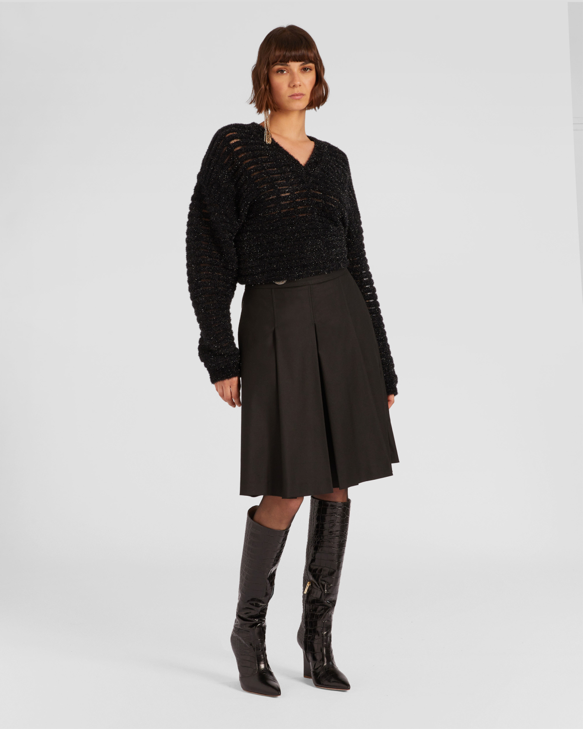 Wide leg wool shorts | hide_category, -40%, OUTLET | Genny