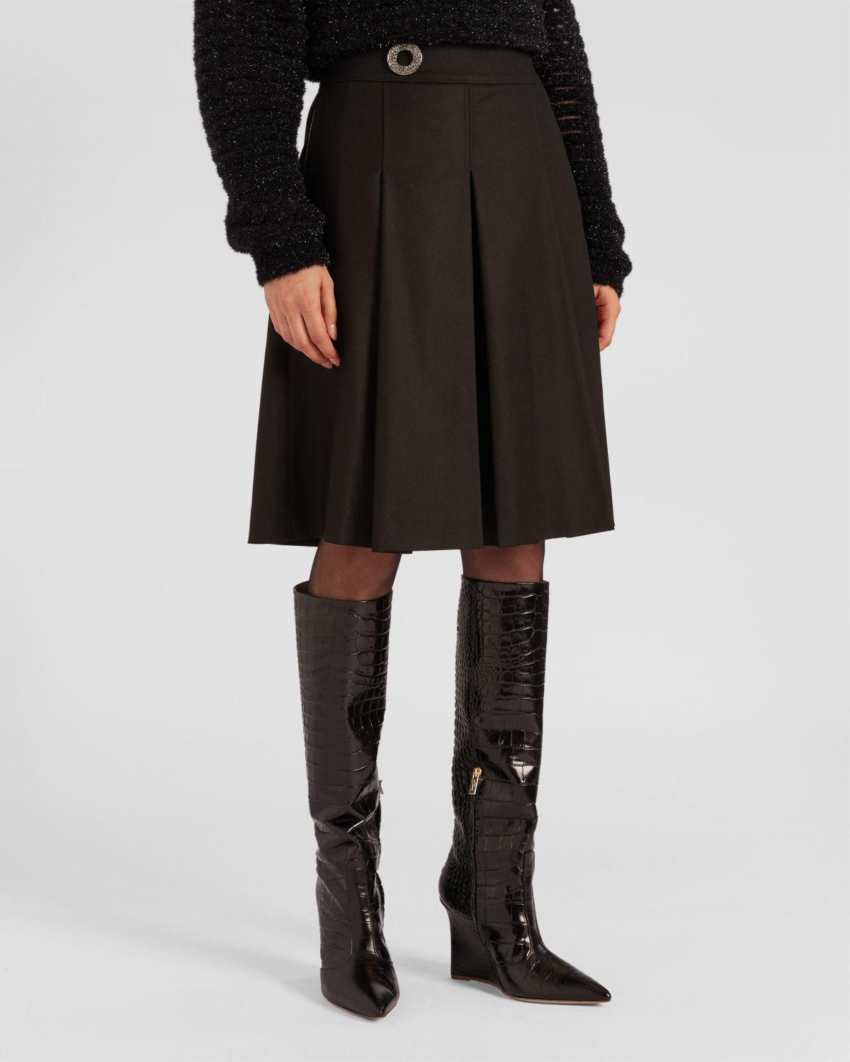 Wide leg wool shorts | hide_category, -40%, OUTLET | Genny