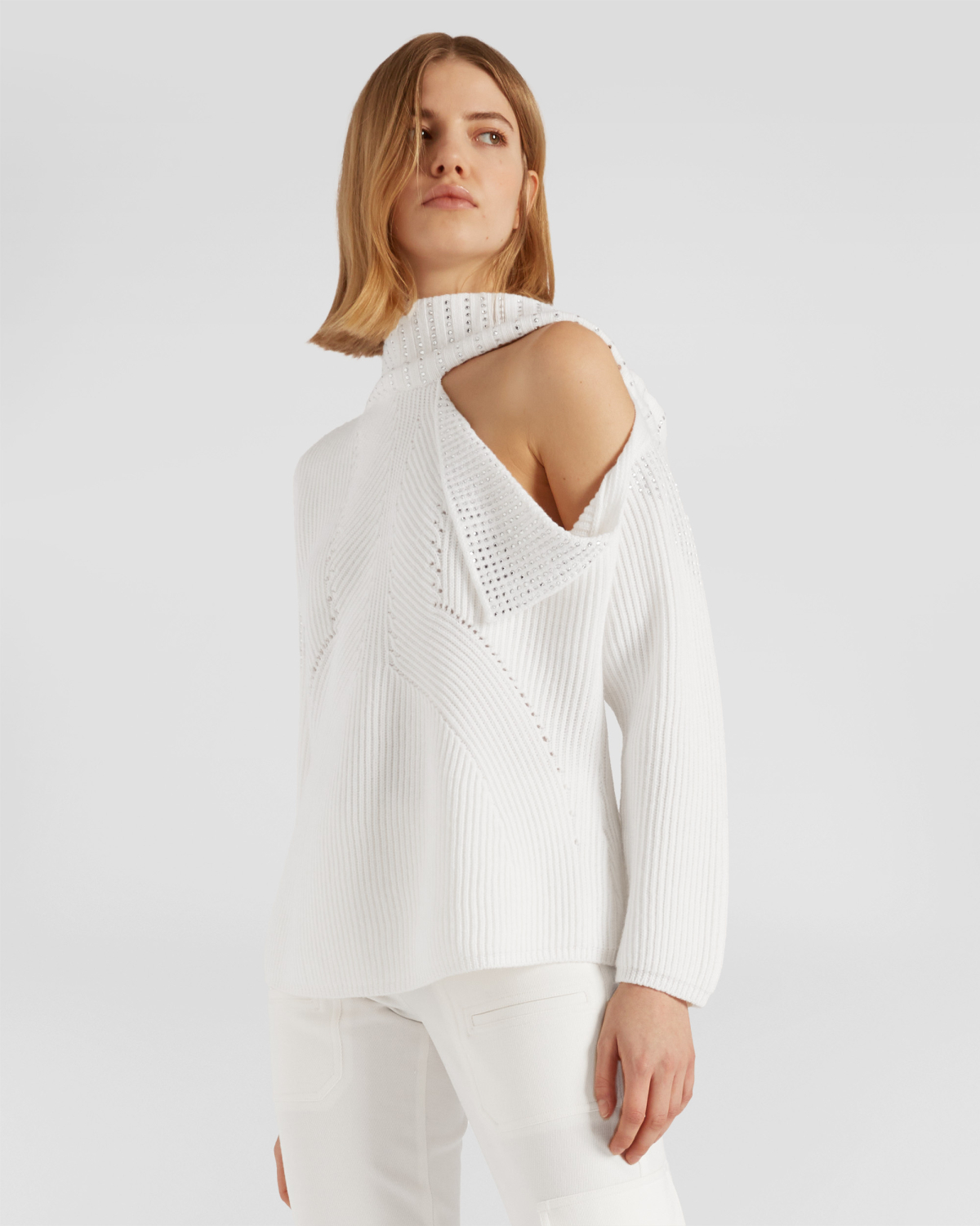 Cut-out rhinestone sweater | hide_category, -40%, OUTLET | Genny