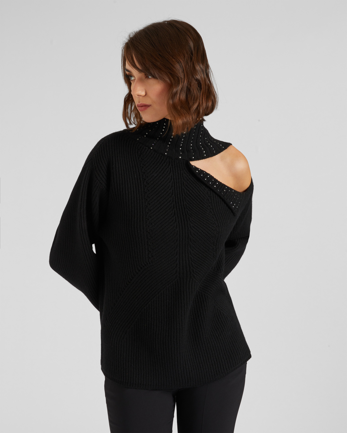Cut-out rhinestone sweater | hide_category, -40%, OUTLET | Genny