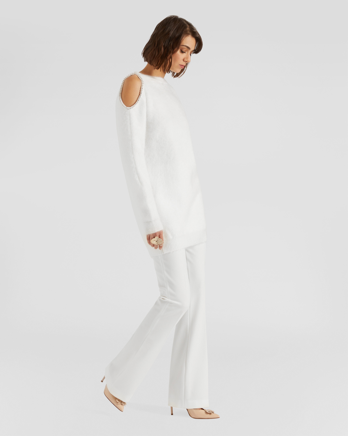 Cut-out rhinestone sweater | hide_category, -40%, OUTLET | Genny