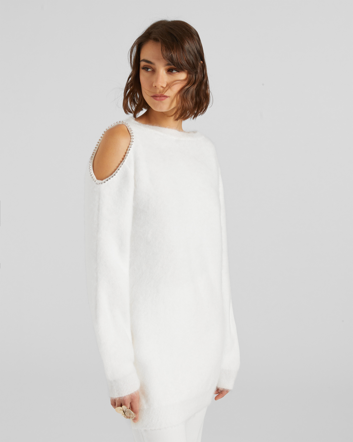 Cut-out rhinestone sweater | hide_category, -40%, OUTLET | Genny