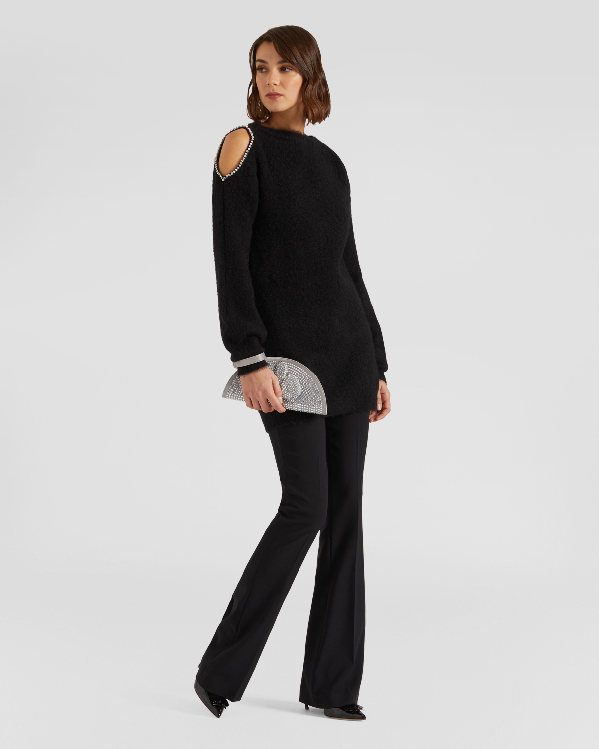 Cut-out rhinestone sweater | hide_category, -40%, OUTLET | Genny