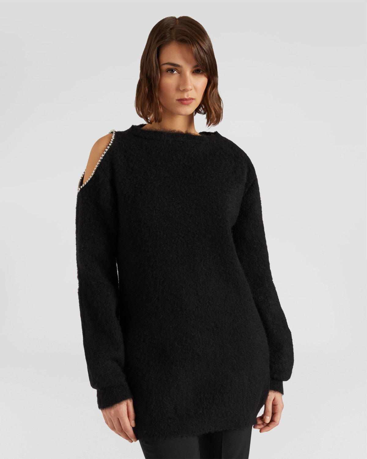 Cut-out rhinestone sweater | hide_category, -40%, OUTLET | Genny