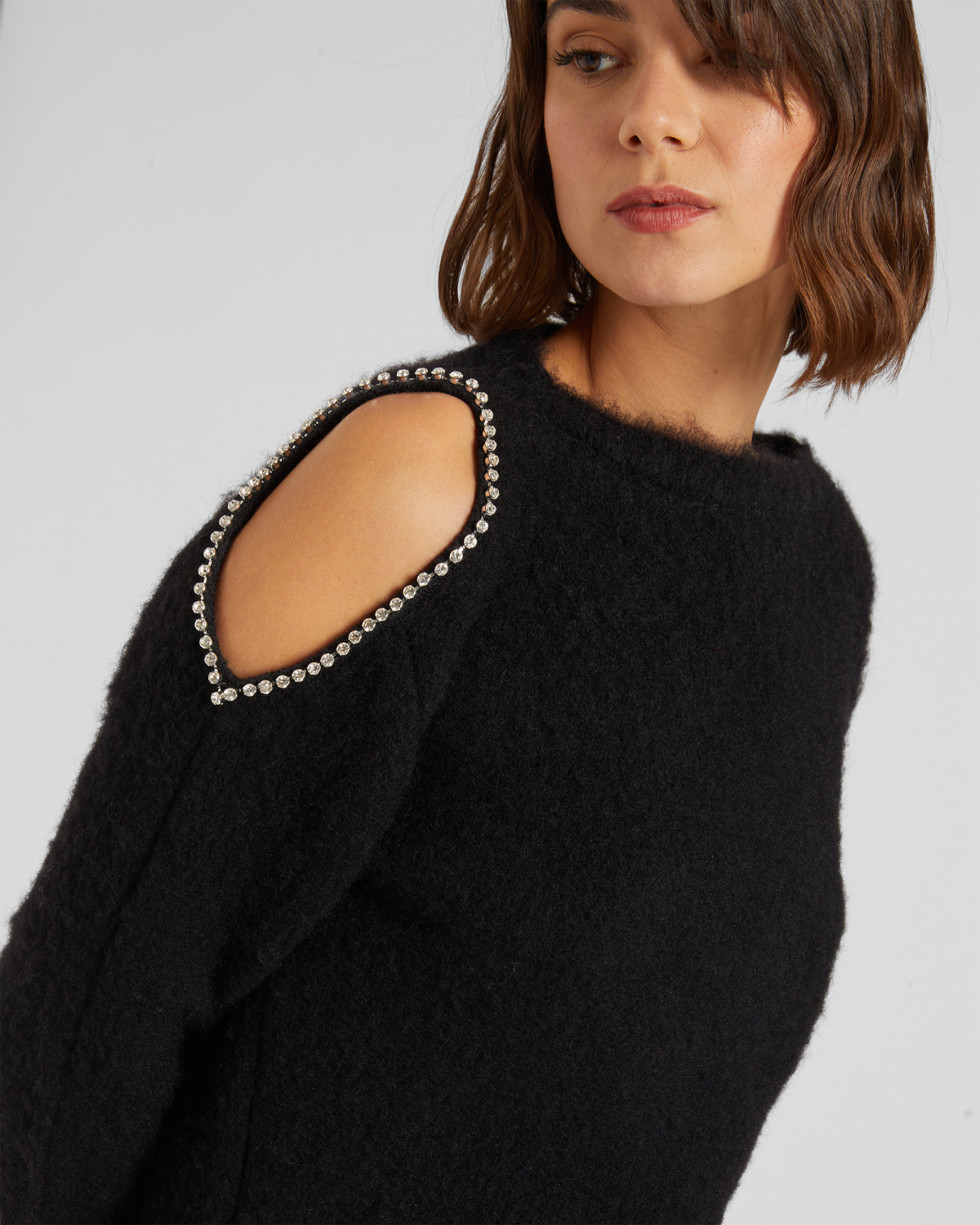 Cut-out rhinestone sweater | hide_category, -40%, OUTLET | Genny
