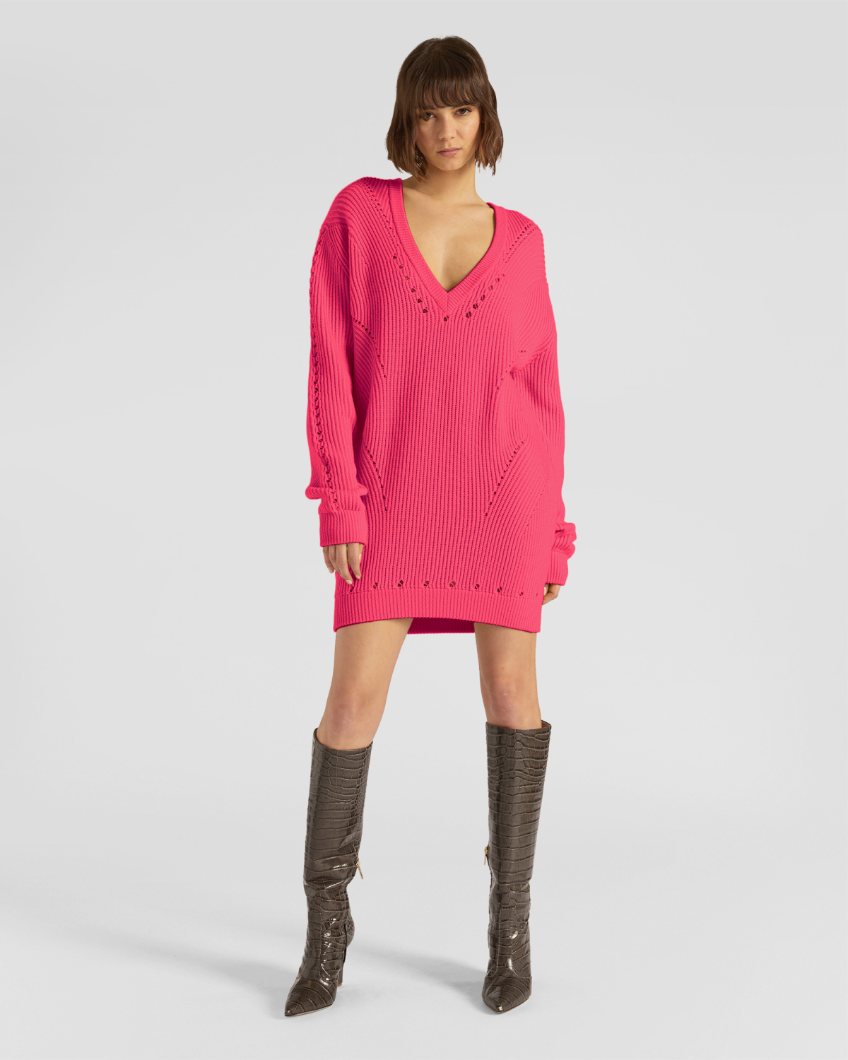 V-neck knit dress | hide_category, -40%, OUTLET | Genny
