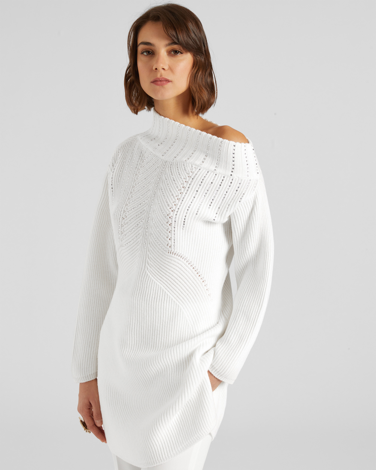 Asymmetrical rhinestone sweater | hide_category, -40%, OUTLET | Genny