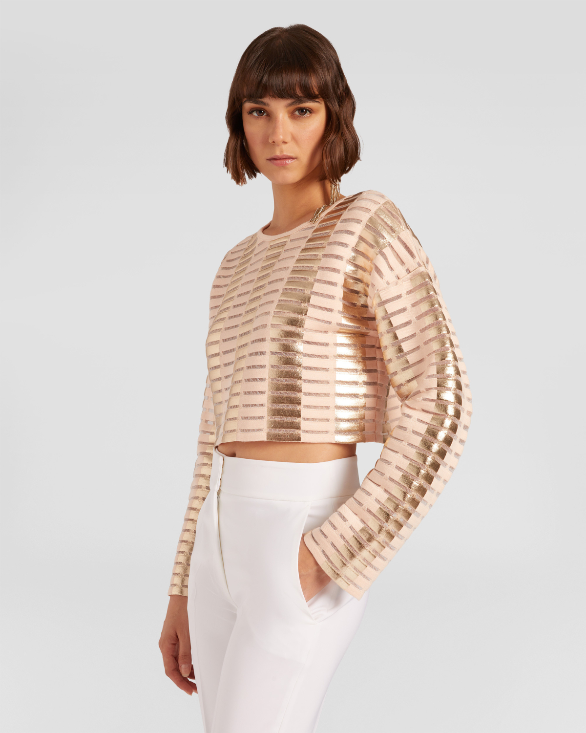 Foil stripes iconic knit top | hide_category, -40%, OUTLET | Genny
