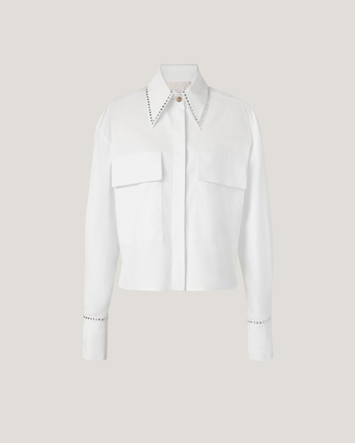 Crop shirt with rhinestone details | hide_category, -40%, OUTLET | Genny
