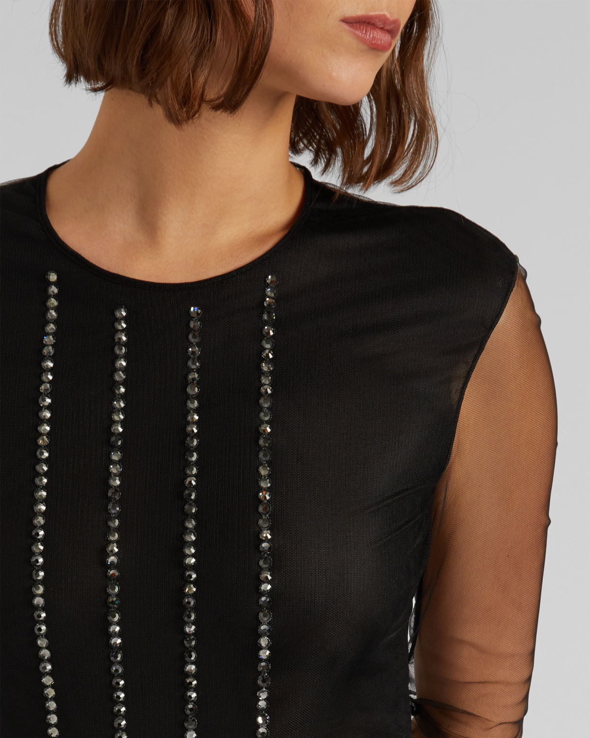 Sleek rhinestone bodysuit | hide_category, -40%, OUTLET | Genny