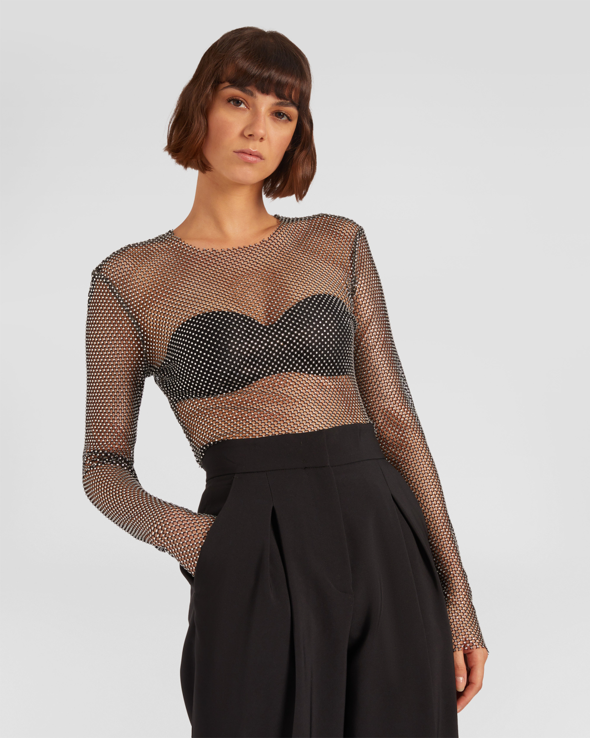 Rhinestone mesh top | Strass, Ricercabili | Genny