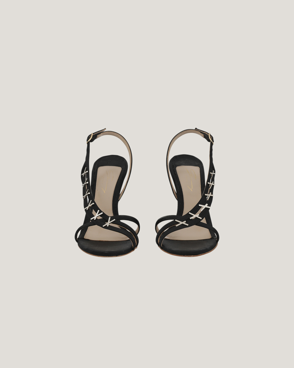 Satin sandals with X details | | Genny
